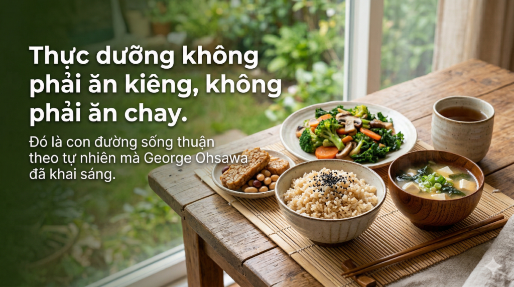 Thực dưỡng là gì — câu hỏi tưởng đơn giản, nhưng câu trả lời lại chạm đến tận gốc rễ của cách chúng ta nhìn nhận thức ăn, sức khỏe và cuộc đời. Nếu bạn đang tìm kiếm một chế độ ăn kiêng để giảm cân hay một thực đơn "healthy" theo xu hướng — thực dưỡng không phải thứ bạn đang tìm. Nhưng nếu bạn muốn hiểu vì sao mình bệnh, muốn tự chăm sóc bản thân mà không phụ thuộc vào thuốc men, muốn ăn uống mà cảm thấy nhẹ nhàng, tỉnh táo và tự do — thì bạn đã đến đúng nơi rồi.