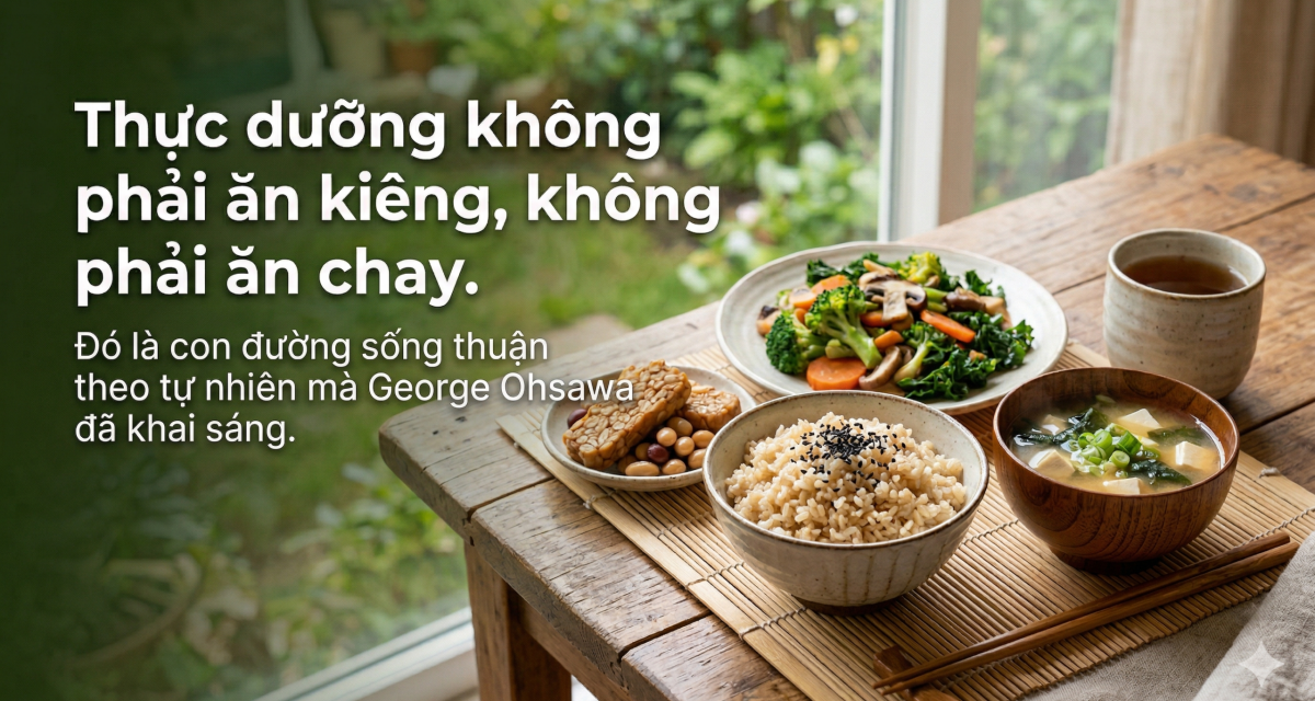 Thực dưỡng là gì — câu hỏi tưởng đơn giản, nhưng câu trả lời lại chạm đến tận gốc rễ của cách chúng ta nhìn nhận thức ăn, sức khỏe và cuộc đời. Nếu bạn đang tìm kiếm một chế độ ăn kiêng để giảm cân hay một thực đơn "healthy" theo xu hướng — thực dưỡng không phải thứ bạn đang tìm. Nhưng nếu bạn muốn hiểu vì sao mình bệnh, muốn tự chăm sóc bản thân mà không phụ thuộc vào thuốc men, muốn ăn uống mà cảm thấy nhẹ nhàng, tỉnh táo và tự do — thì bạn đã đến đúng nơi rồi.